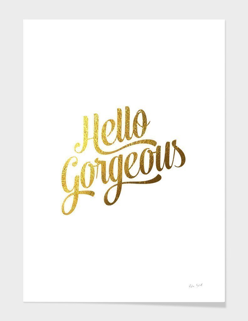 Hello Gorgeous Gold Cushion/Pillow