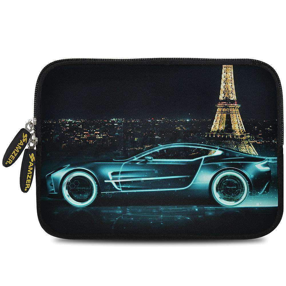 AMZER 7.75 Inch Neoprene Zipper Sleeve Pouch Tablet Bag - Racer Accent