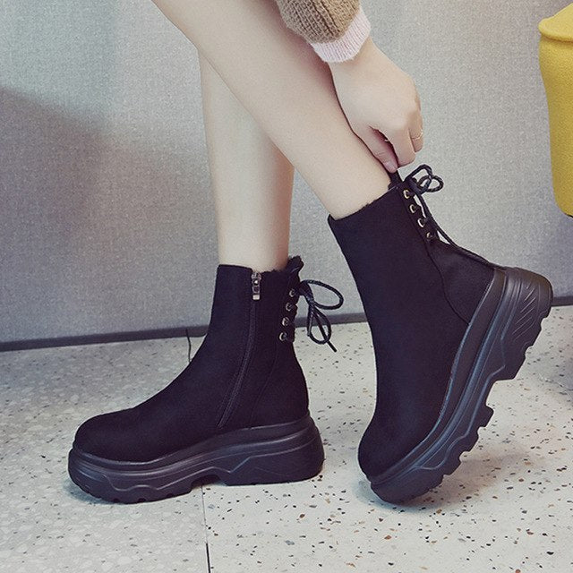 Shoes Women Vintage Non-Slip Round Toe Low Help