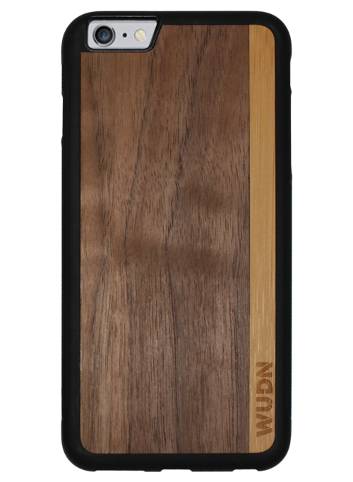 Slim Wooden Phone Case (Walnut / Bamboo Stripe)
