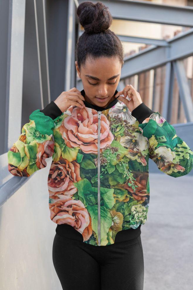 Vintage Garden Poster (1) Bomber Jacket