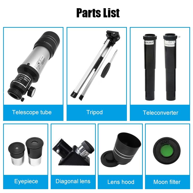 150X Terrestrial Astronomical Telescope HD Children Refracting