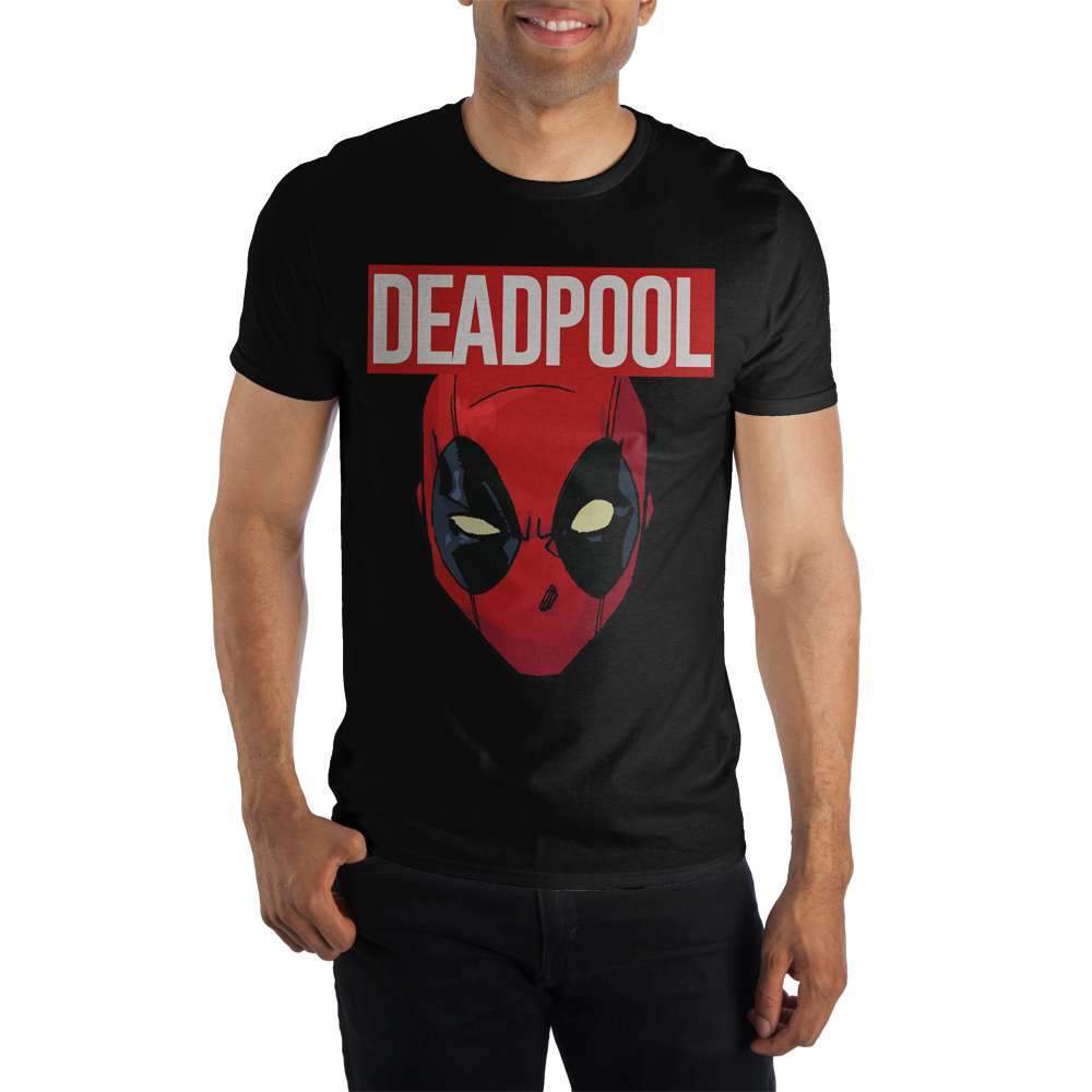 Marvel Comics Deadpool Movie Costume Face Men's Black T-Shirt