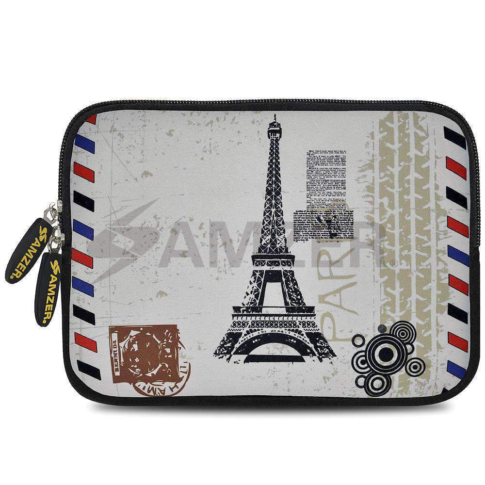 AMZER 7.75 Inch Neoprene Zipper Sleeve Pouch Tablet Bag - Paris
