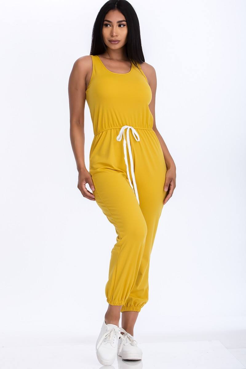 Elasticized Waist Jogger Jumpsuit