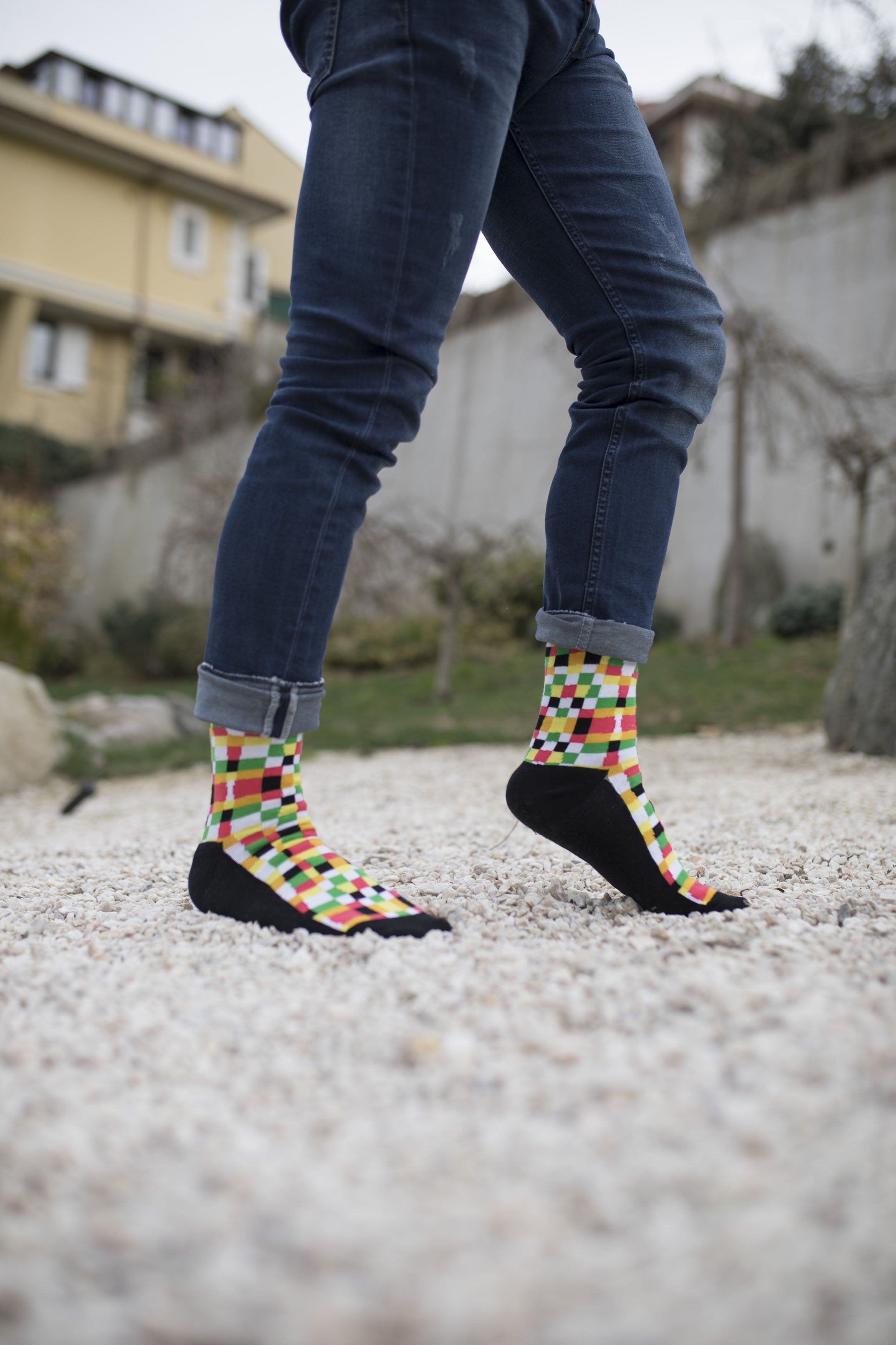 Men's Designless Squares Socks