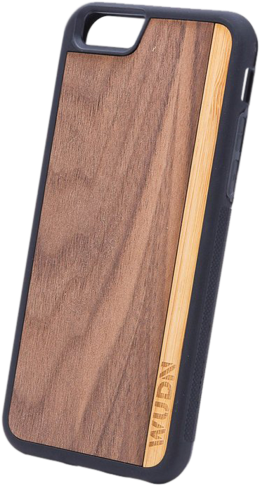 Slim Wooden Phone Case (Walnut / Bamboo Stripe)