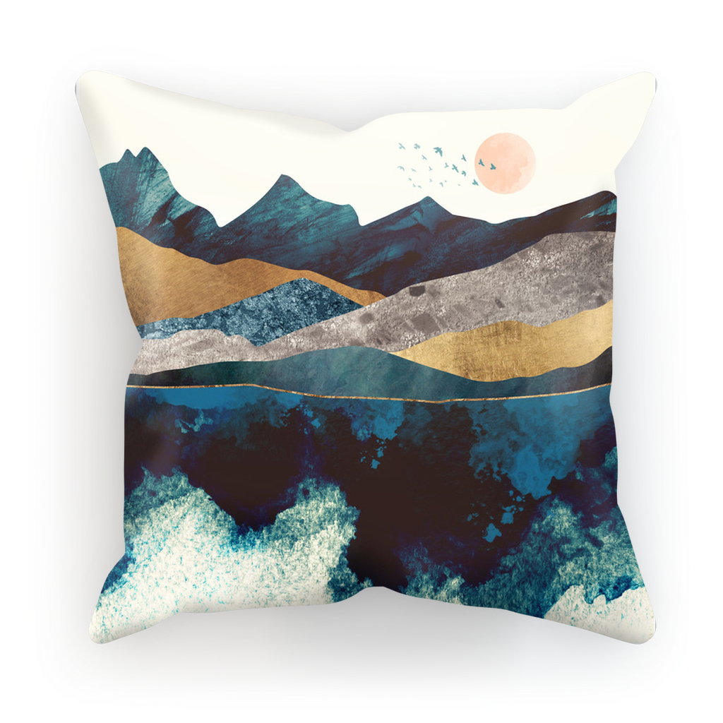Blue Mountain Reflection Sublimation Cushion Cover