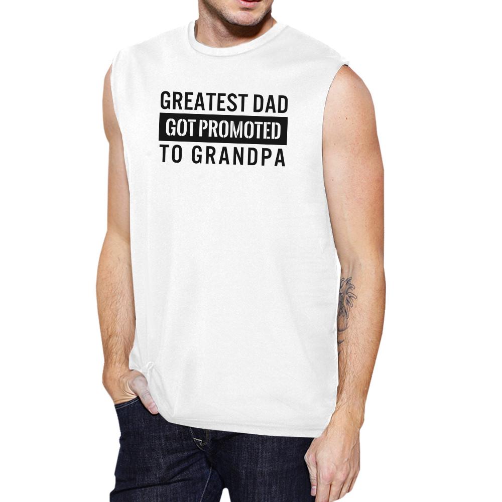 Promoted To Grandpa Men's White Sleeveless Muscle