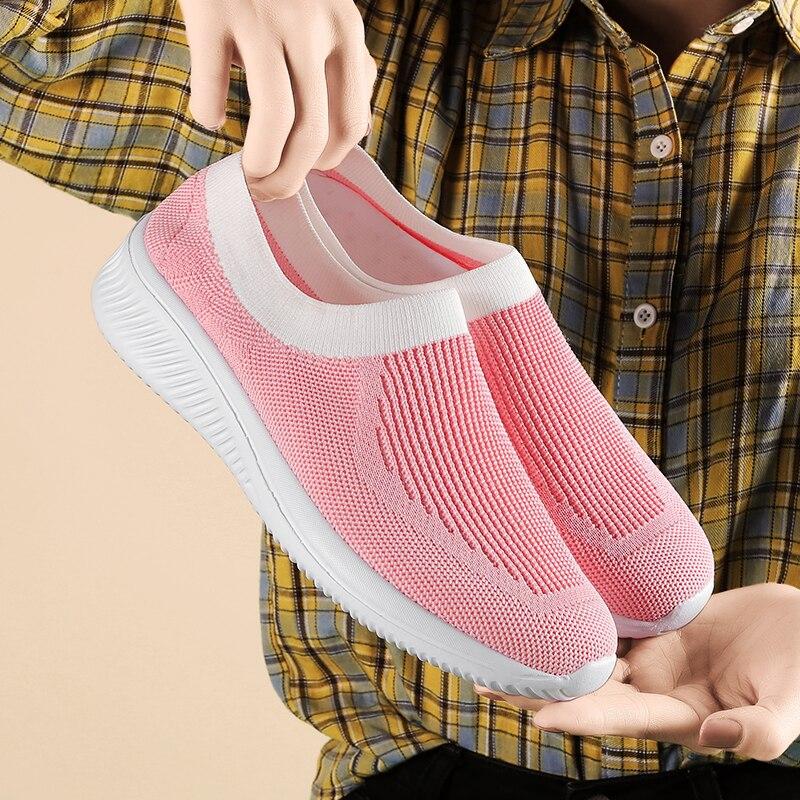 Sock Sneakers Flat Shoes Women Shoes Slip on Platform Sneakers Women