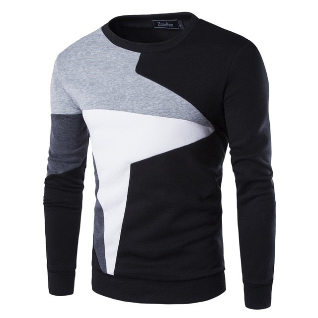 ZOGAA 2019 New Men FASHION Sweater Brand Clothing Male Pullover Tracksuit Long Sleeve Patchwork Round Neck Sweaters Hot Sale