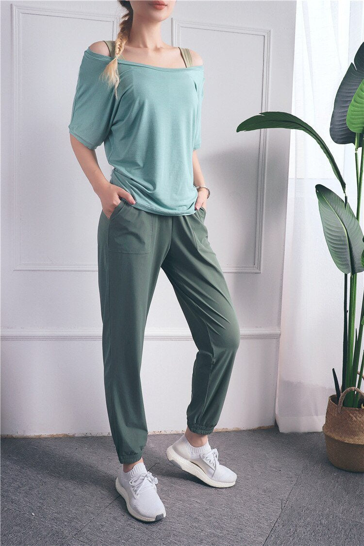 Loose Casual Running Pants Women Sports Fitness Jogging Trousers