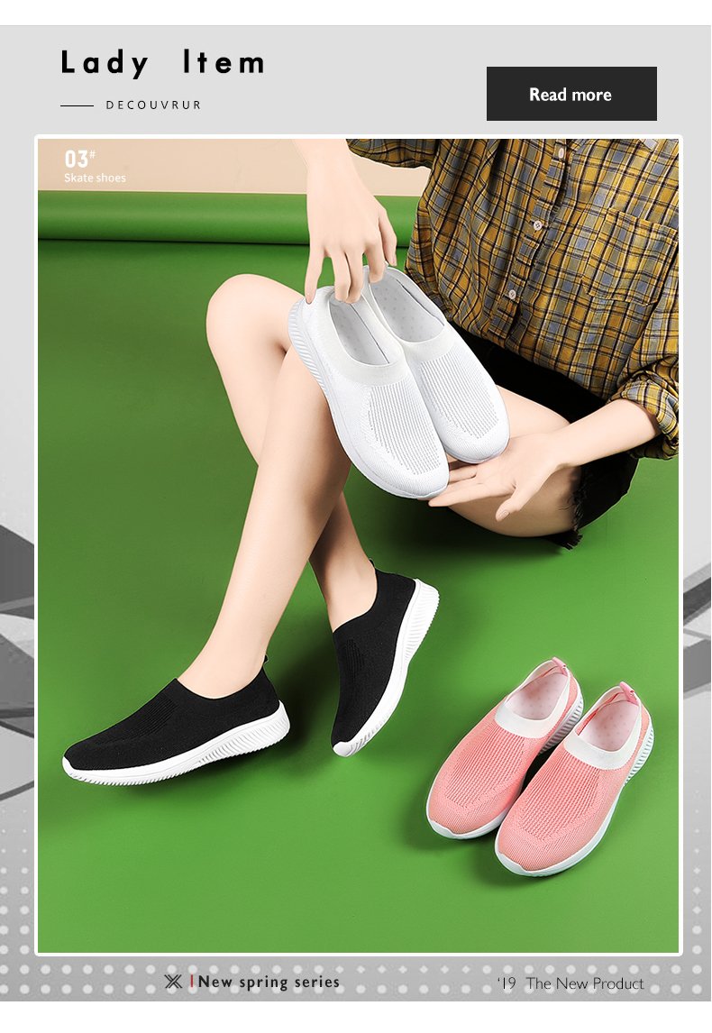 Sock Sneakers Flat Shoes Women Shoes Slip on Platform Sneakers Women