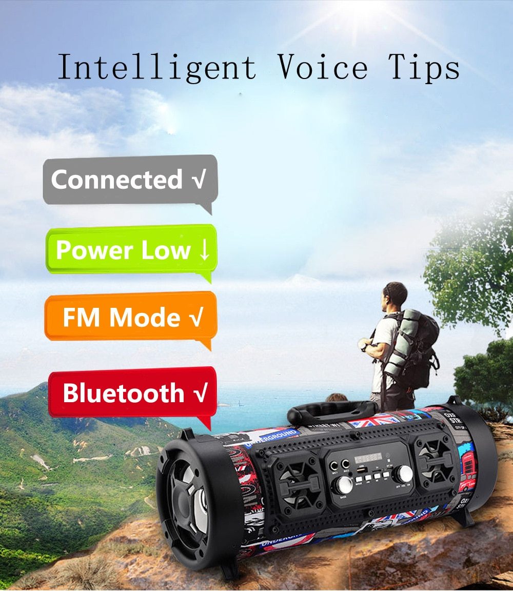 Portable Bluetooth Speaker Column Wireless Speaker Music Stereo